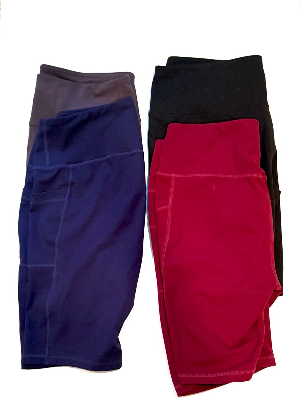 Women’s Biker Shorts with Side Pockets - Black, Navy, Red, Brown
